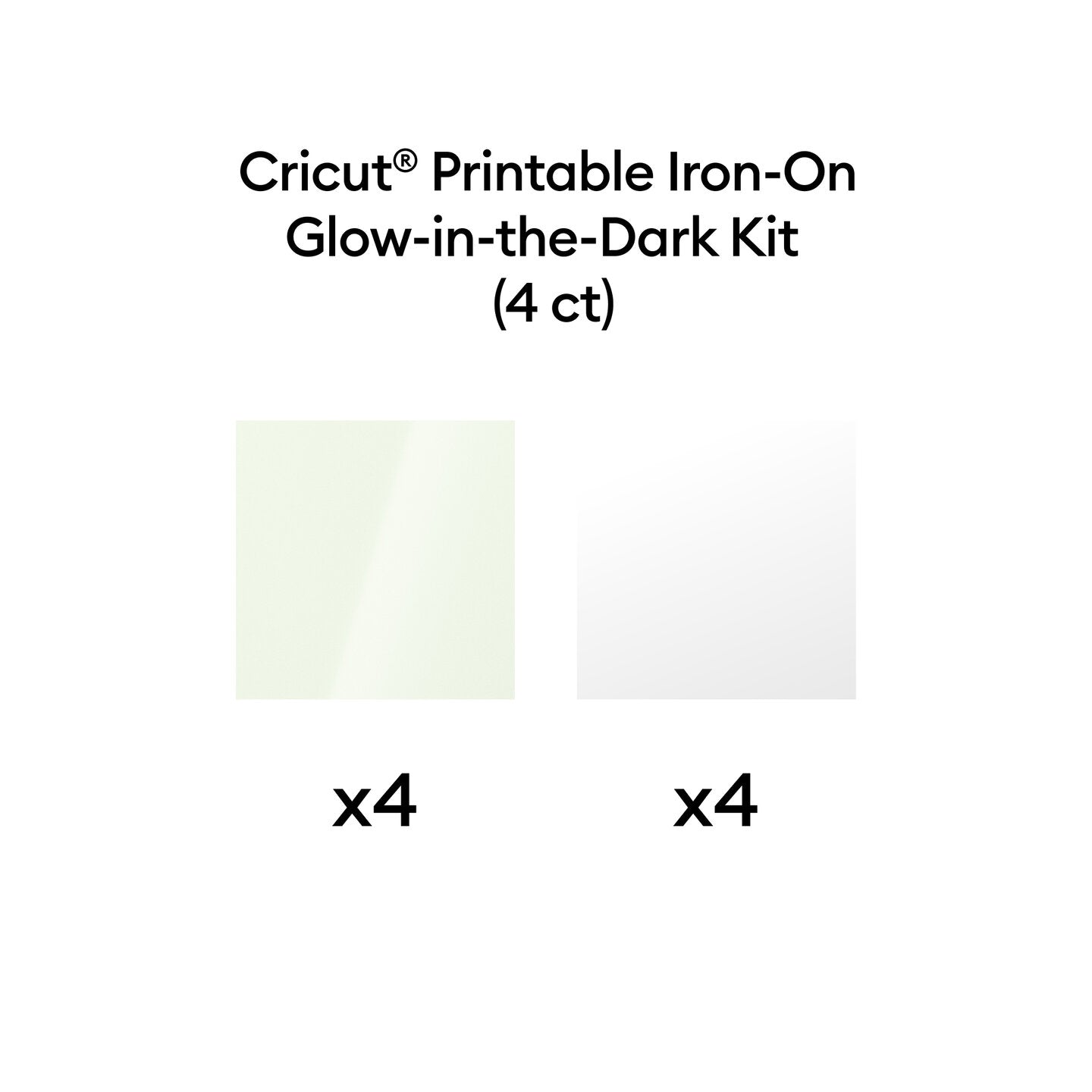 Cricut® Printable Iron-On Glow in the Dark Kit – 8.5 in x 11 in (4 ct)