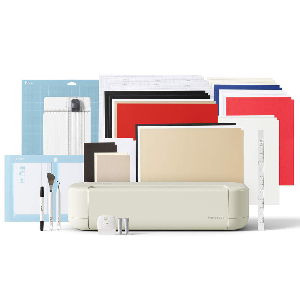 Plotter de Corte Cricut Explore 5 Essential Bundle – Kit de Herramientas y Materiales