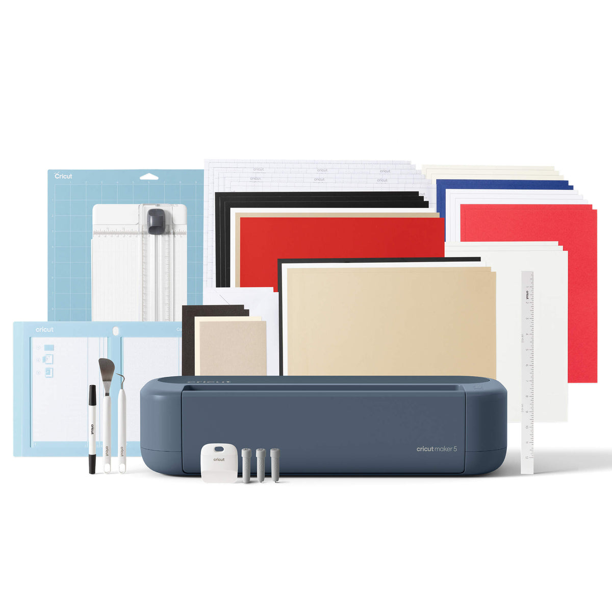 Plotter de Corte Cricut Maker 5 Essential Bundle – Kit de Herramientas y Materiales
