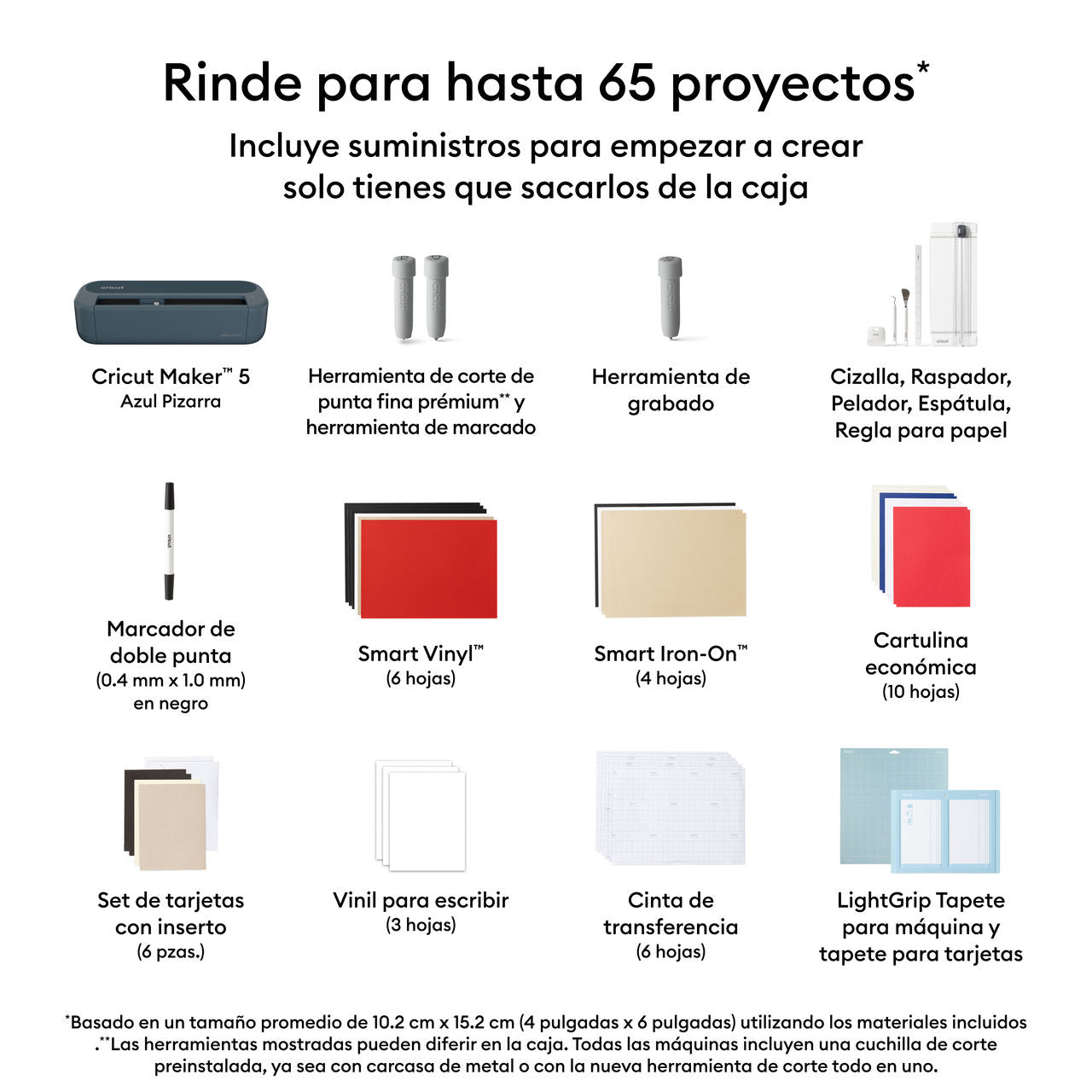 Plotter de Corte Cricut Maker 5 Essential Bundle – Kit de Herramientas y Materiales