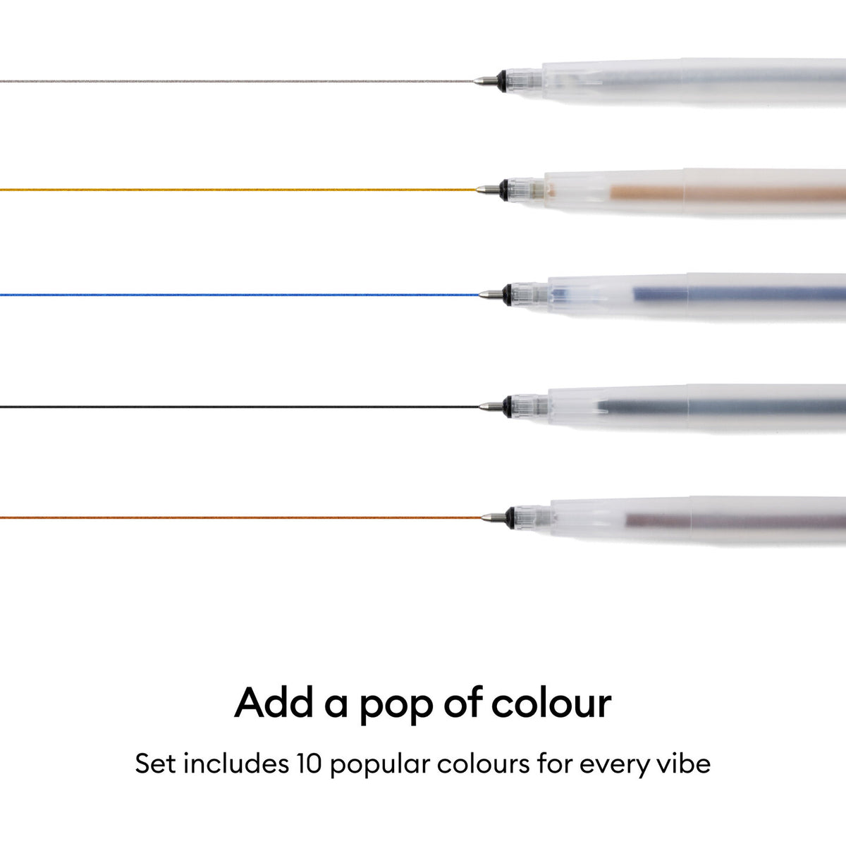 Glitter Gel Pens 0.8 mm, Rainbow Sampler (10 ct) + Adapter