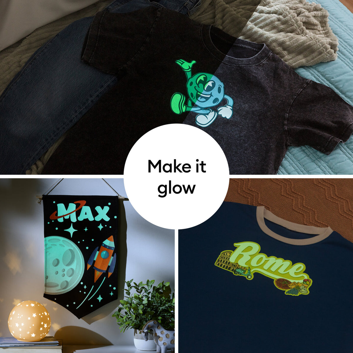 Cricut® Printable Iron-On Glow in the Dark Kit – 8.5 in x 11 in (4 ct)