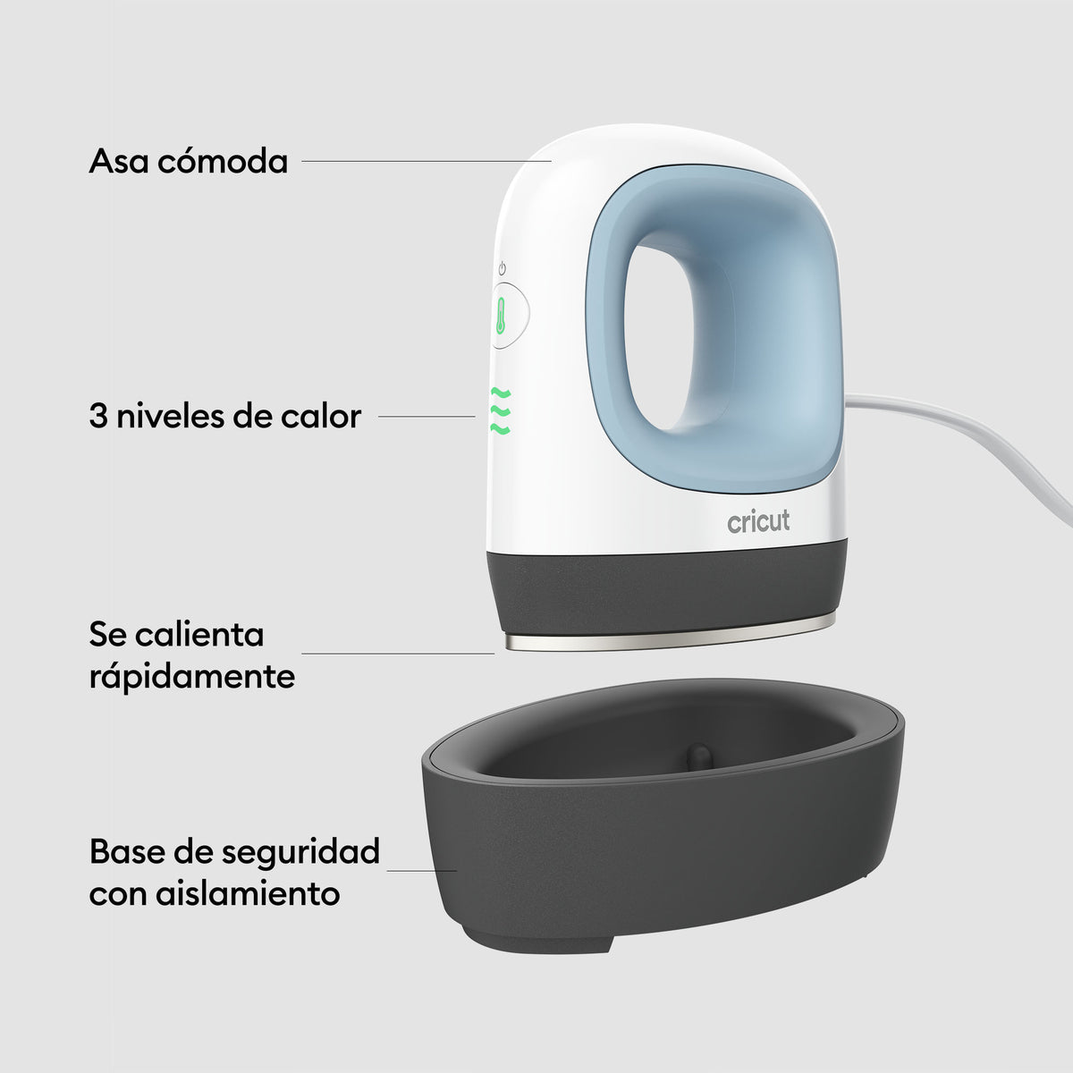 Mini Plancha Térmica Cricut EasyPress(Para Detalles y Superficies Difíciles)