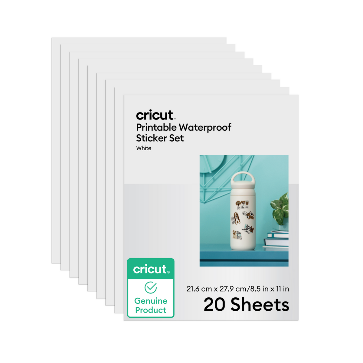 Cricut® Printable Waterproof Sticker Set - 8.5 in x 11 in (20 ct)