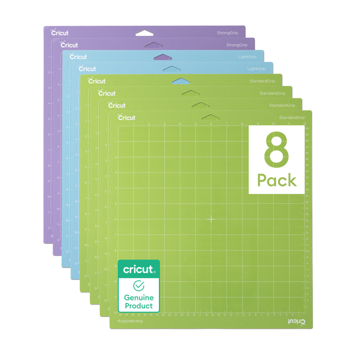 Paquete Variado de Tapetes de Corte Cricut® 30,5 × 30,5 cm – 8 unidades