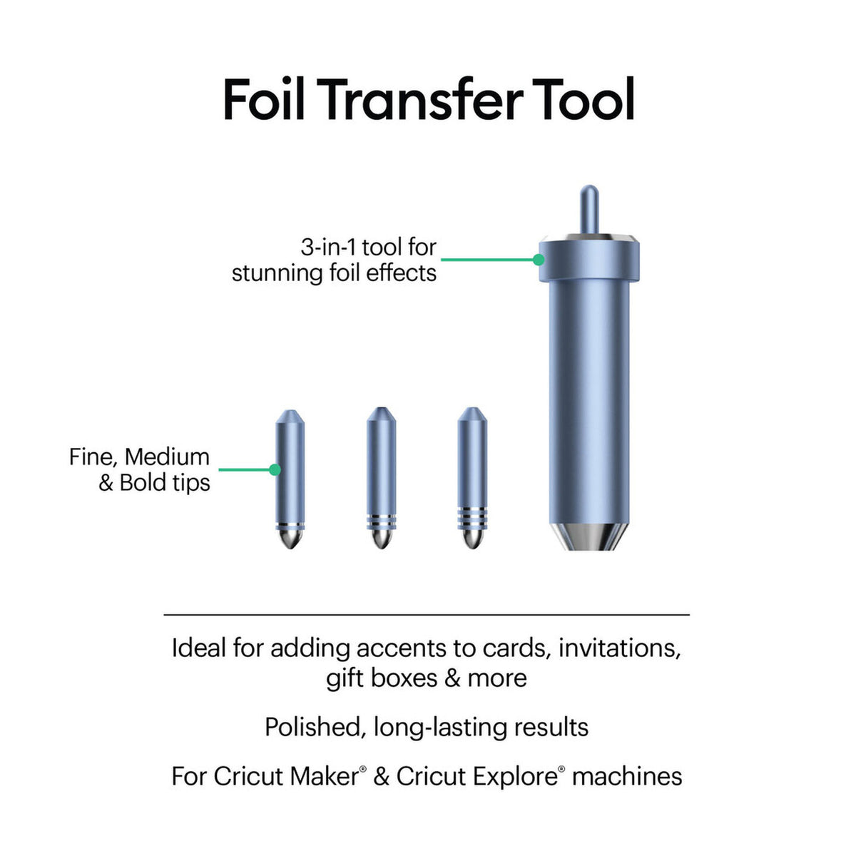 Kit de Transferencia de Foil Cricut® con 3 Puntas