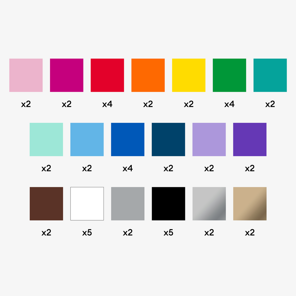 Cricut Value Vinyl – Rainbow Sampler Permanente (50 hojas)