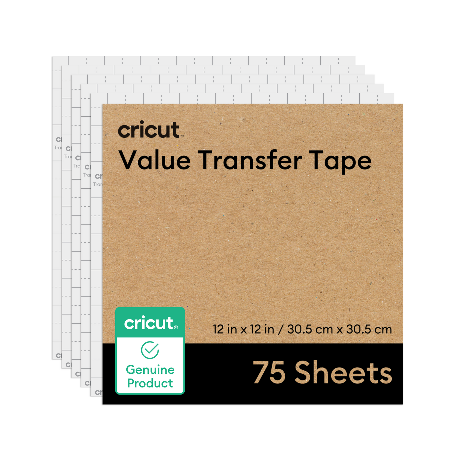 Cinta de Transferencia Cricut Value – 75 Hojas de 30,5 × 30,5 cm