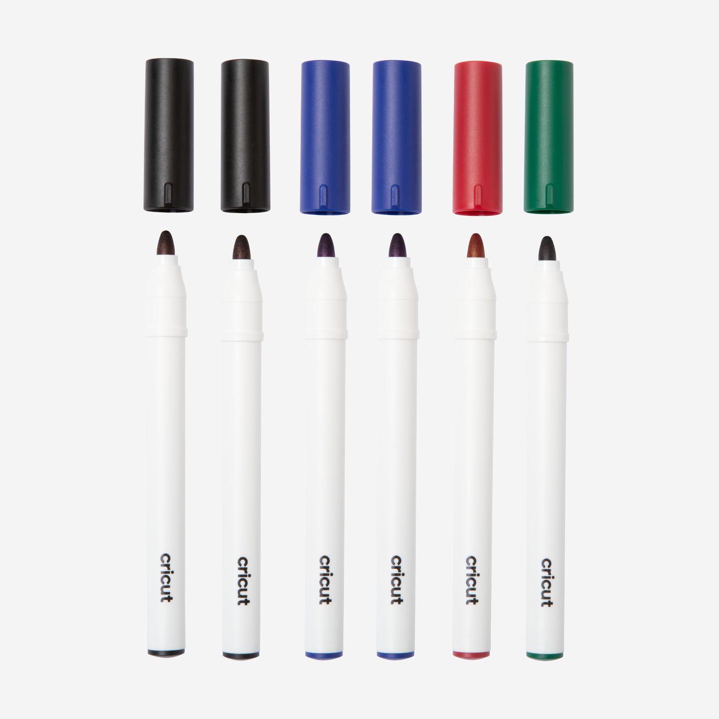 Marcadores permanentes Cricut®, 2,5 mm, negro, azul, rojo y verde (6 unidades)