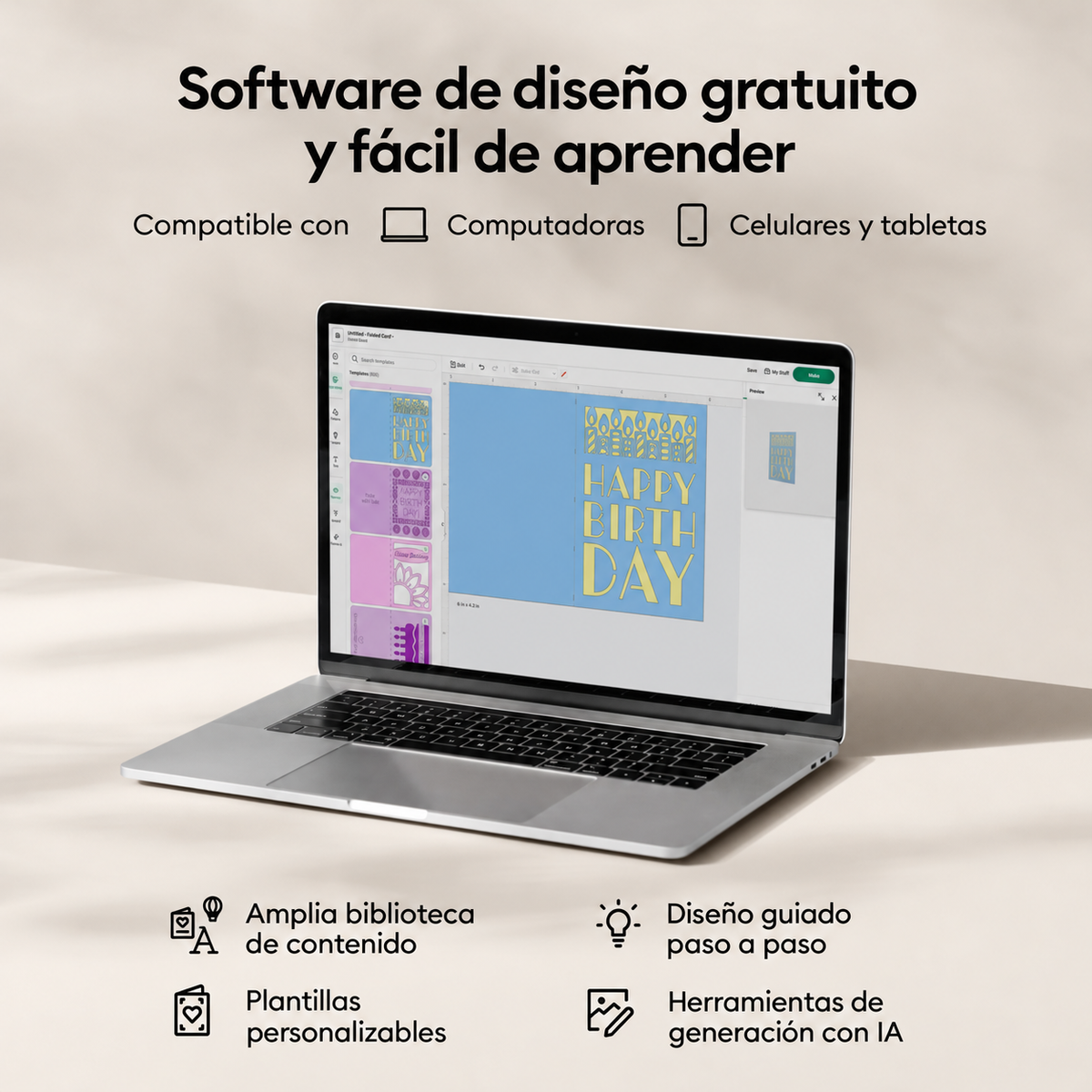 Plotter de Corte Cricut Explore 5 Essential Bundle – Kit de Herramientas y Materiales